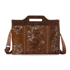 WG283-014  Wrangler Genuine Cowhide Carry-All Cowhide Large Tote /Crossbody - Brown