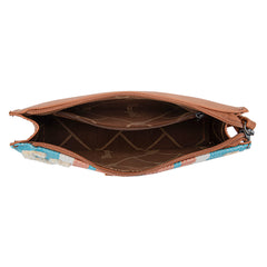 WG275-181  Wrangler Sherpa Aztec Canvas  Clutch -Brown