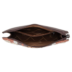 WG275-181  Wrangler Sherpa Aztec Canvas  Clutch -Coffee