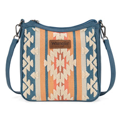 WG275-2003   Wrangler Sherpa Aztec Canvas Crossbody - Jean