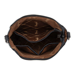 WG275-2003   Wrangler Sherpa Aztec Canvas Crossbody - Black
