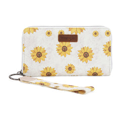 WG204-W006  Wrangler Sunflower Print PU Leather Wallet-Beige