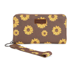 WG204-W006  Wrangler Sunflower Print PU Leather Wallet-Khaki