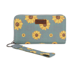 WG204-W006  Wrangler Sunflower Print PU Leather Wallet- Jean