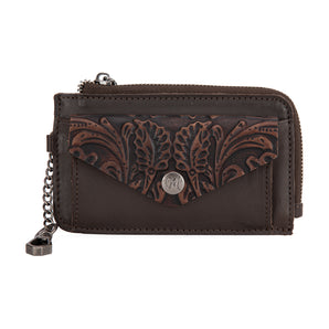 MWS-1011 Montana West Genuine Leather Tooled Card Case RFID Wallet