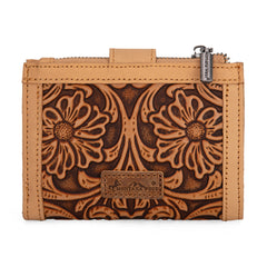 MWS-1002  Montana West Genuine Leather Tooled BI-Fold  RFID Wallet