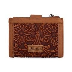 MWS-1002  Montana West Genuine Leather Tooled BI-Fold  RFID Wallet