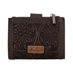 MWS-1002  Montana West Genuine Leather Tooled BI-Fold  RFID Wallet