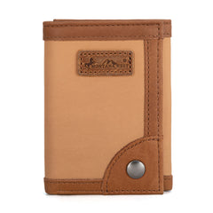 MWS-1006  Montana West Genuine Leather Tooled Tri-Fold  RFID Wallet