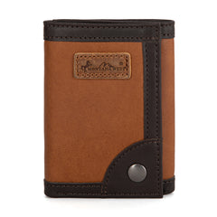 MWS-1006  Montana West Genuine Leather Tooled Tri-Fold  RFID Wallet