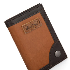 MWS-1006  Montana West Genuine Leather Tooled Tri-Fold  RFID Wallet
