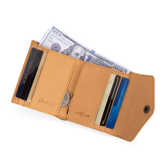 MWS-1009  Montana West Genuine Leather Tooled  Tri-Fold RFID Wallet