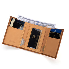 MWS-1006  Montana West Genuine Leather Tooled Tri-Fold  RFID Wallet