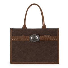 WG250G-8119CF    Wrangler Buckle Concealed Carry Large Tote-Coffee