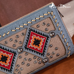 MW1254-W010 Montana West Buckle Aztec Collection Wallet