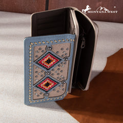 MW1254-W010 Montana West Buckle Aztec Collection Wallet