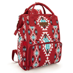 WG2204-9110 Wrangler Allover Wrangler Aztec Printed Callie Backpack - Burgundy