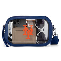 MLB-MT109BL  MLB New York Mets Team Clear Crossbody Bag/Stadium Bag