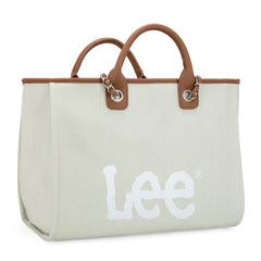 LEE45-345  LEE Canvas Denim Top Handle/Chain Strap Wide Tote