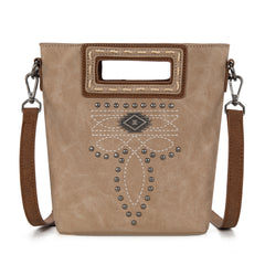 MW1325-8360  Montana West Cut-Out Embroidered Top Handle Crossbody