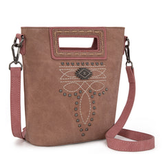 MW1325-8360  Montana West Cut-Out Embroidered Top Handle Crossbody
