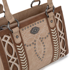 MW1325G-8317  Montana West Cut-Out Embroidered Concealed Carry Tote
