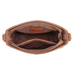 MW1329-8360 Montana West Tooled Collection Crossbody -Brown