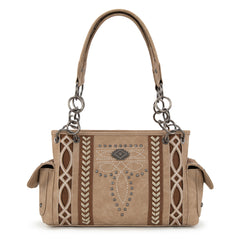 MW1325G-8085  Montana West Cut-Out Embroidered Concealed Carry Satchel