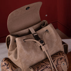 WG12-9110B  Wrangler Vintage Floral Tooled Backpack - Khaki