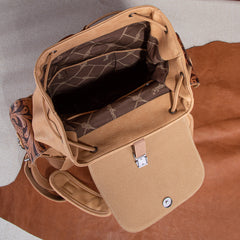 WG12-9110B  Wrangler Vintage Floral Tooled Backpack - Light Brown