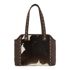 TR199G-8260  Trinity Ranch Genuine Hair-On Cowhide Tooled Concealed Carry Tote