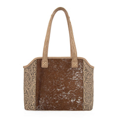TR199G-8260  Trinity Ranch Genuine Hair-On Cowhide Tooled Concealed Carry Tote
