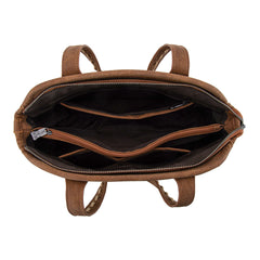 TR199G-8260  Trinity Ranch Genuine Hair-On Cowhide Tooled Concealed Carry Tote