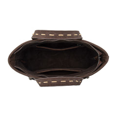 TR199-8122  Trinity Ranch Genuine Hair-On Cowhide Tooled Tote/Crossbody
