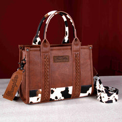 PRE-ORDER WG102-8120S  Wrangler Cow Print Concealed Carry Tote/Crossbody