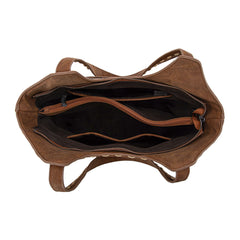 TR199G-8250  Trinity Ranch Genuine Hair-On Cowhide Tooled Concealed Carry Tote