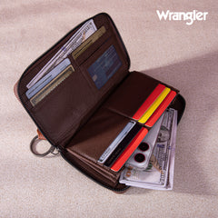 WG2203-W006 Wrangler Southwestern Art Print Wallet -Orange (ONLINE ONLY)