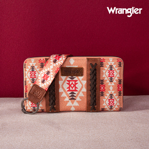 WG2203-W006 Wrangler Southwestern Art Print Wallet -Orange (ONLINE ONLY)