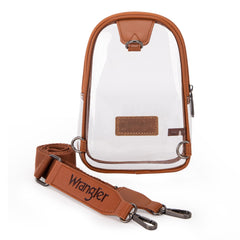 WG87-226  Wrangler Clear Sling Bag/Crossbody/Chest Bag  - Brown