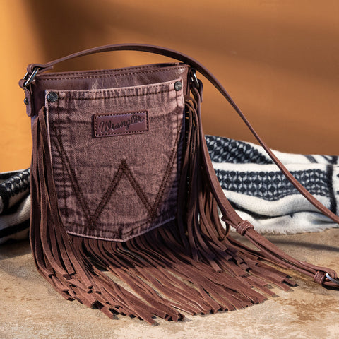 Montana West Western Crossbody Bag Leather Fringe Denim Purse for Women  APP-B2B-WG44-8360BG: Handbags
