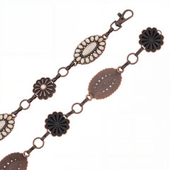 RCB-03-115WH   Rustic Couture Western White Bead Concho Link Chain Belt