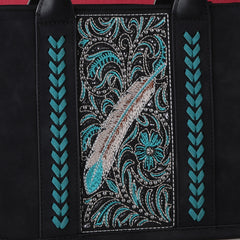MWF1022-8120S   Montana West Embroidered Feather Tote/Crossbody