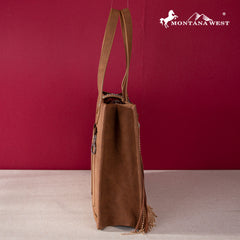 MWF1047G-8119  Montana West Fringe Collection Concealed Carry Tote Brown