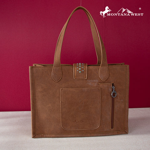 MWF1047G-8119  Montana West Fringe Collection Concealed Carry Tote Brown