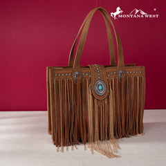 MWF1047G-8119  Montana West Fringe Collection Concealed Carry Tote Brown