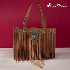 MWF1047G-8119  Montana West Fringe Collection Concealed Carry Tote Brown
