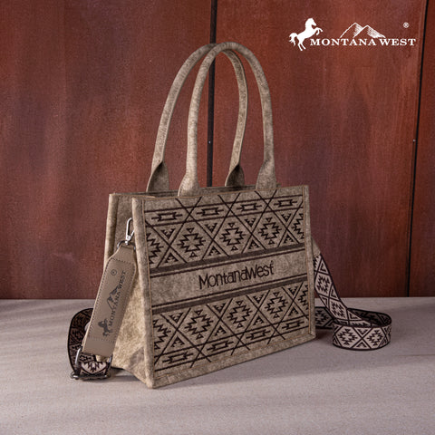 MWF1049G-8250 Montana West Whipstitch Concealed Carry Tote/Crossbody  - Coffee