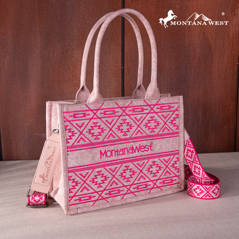 MWF1049G-8250 Montana West Whipstitch Concealed Carry Tote/Crossbody  -Pink