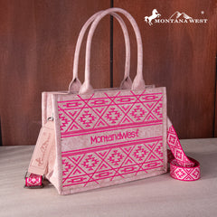 MWF1049G-8250 Montana West Whipstitch Concealed Carry Tote/Crossbody  -Pink