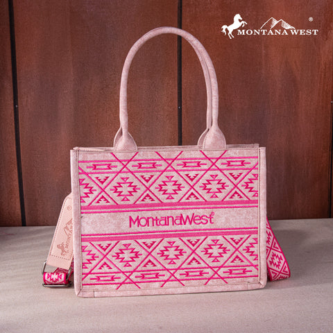 MWF1049G-8250 Montana West Whipstitch Concealed Carry Tote/Crossbody  -Pink